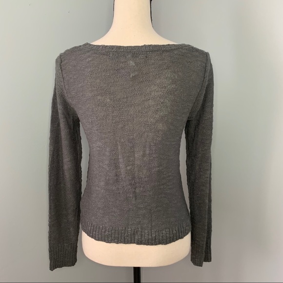 KENSIE | Gray Open Weave Sweater - Picture 4 of 9